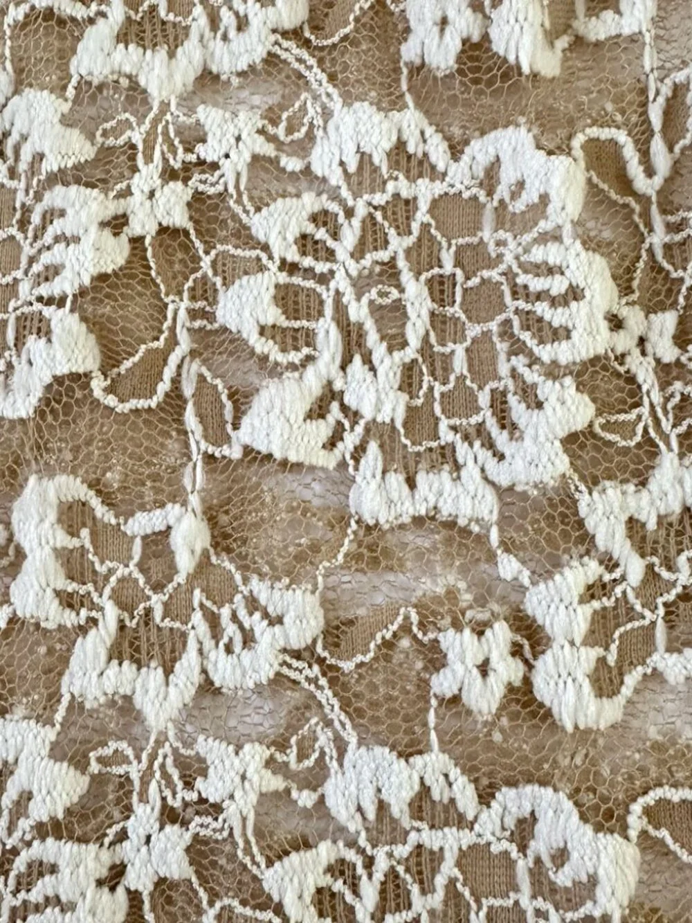 Anthropologie Dolan Ivory Sheer Floral Lace Mock Neck Puff Sleeve Blouse XS Boho